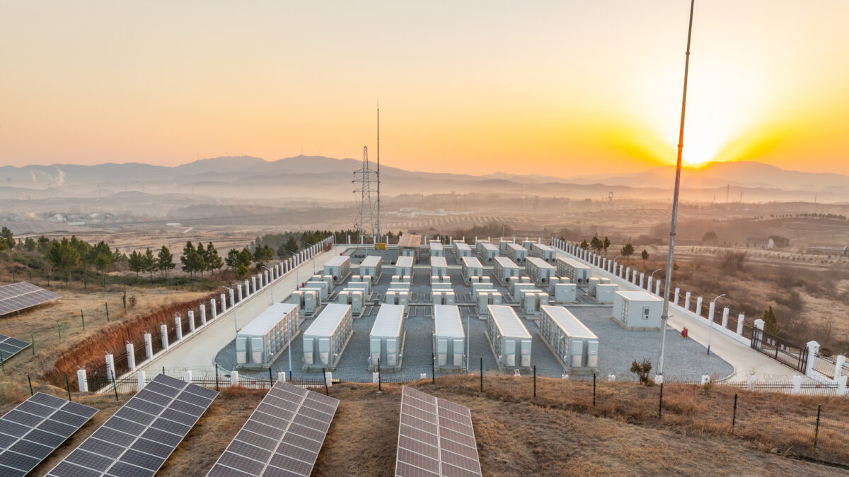 Energy storage power station in the morning