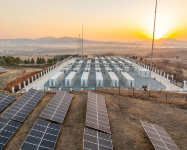 Energy storage power station in the morning