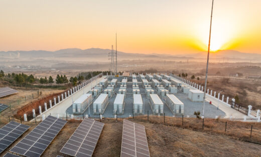 Energy storage power station in the morning