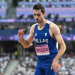 Ο Μίλτος Τεντόγλου κατά τη διάρκεια αγώνα του στο μήκος