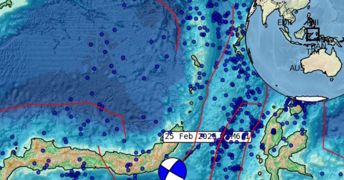 Χάρτης της περιοχής της Ινδονησίας όπου «χτύπησε» ο Εγκέλαδος με 6,1 Ρίχτερ