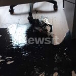 Φωτογραφία από την επίθεση στα γραφεία του βουλευτή της ΝΔ Φάνη Παππά στη Θεσσαλονίκη