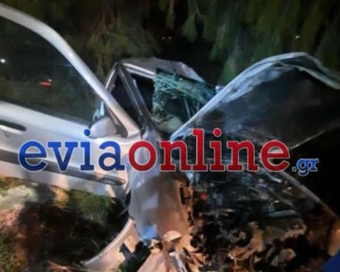 Θανατηφόρο τροχαίο στην Εύβοια: Αυτοκίνητο καρφώθηκε σε δέντρα – Νεκρός 45χρονος