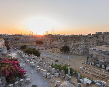 ruins in the fortress of Kos, Greece