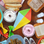 Concept for Clean Monday with fasting food and a kite
