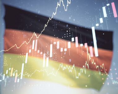 financial chart hologram on German flag
