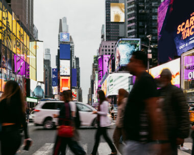 People walking in Times Square, New York