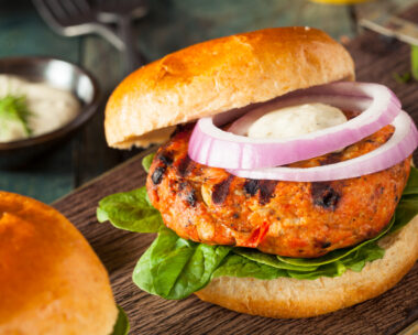Homemade Salmon Burger with Tartar Sauce