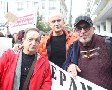 Σπύρος Μπιμπίλας-Μιχαήλ Άνθης και Γιάννης Ζουγανέλης στη μεγάλη συγκέντρωση για τα Τέμπη