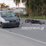 Χανιά: Σφοδρό τροχαίο με μικρό βαν και μοτοσικλέτα – Τραυματίας ο οδηγός της μηχανής