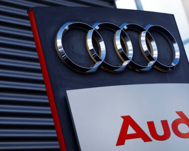 A logo of Audi is seen outside a car dealer in Nijmegen