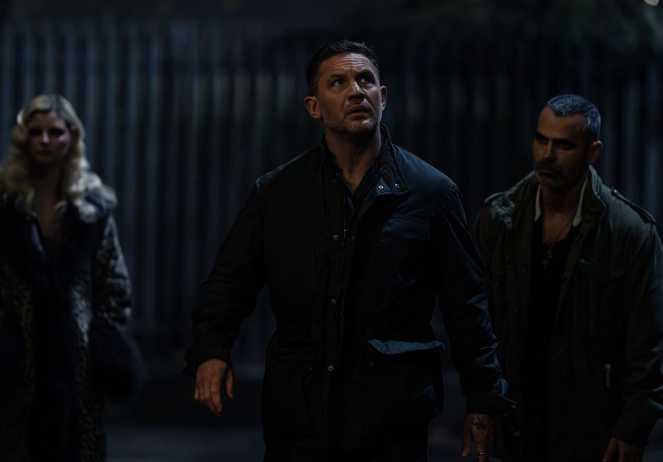 L-R Tom Hardy as Harry Da Souza and Antonio González Guerrero as Kiko in Mobland, episode 2, season 1, Streaming on Paramount+ 2025. Photo Credit: Luke Varley/Paramount+