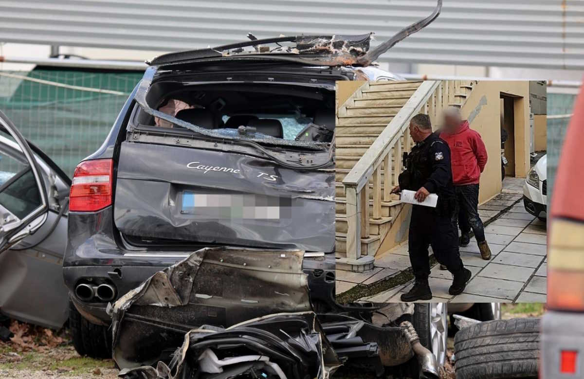 Η Porsche του οδηγού που προκάλεσε το τροχαίο δυστύχημα στα Χανιά