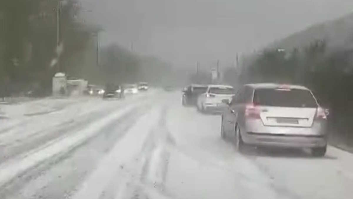 Λευκό τοπίο στην περιοχή της Αγίας Ελεούσας Μεσολογγίου λόγω της σφοδρής κακοκαιρίας