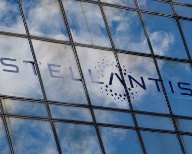 Stellantis logo on the company's building