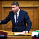 Ο Νίκος Ανδρουλάκης στη Βουλή στη συζήτηση της πρότασης δυσπιστίας κατά της κυβέρνησης στη Βουλή
