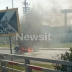 Το όχημα που τυλίχτηκε στις φλόγες