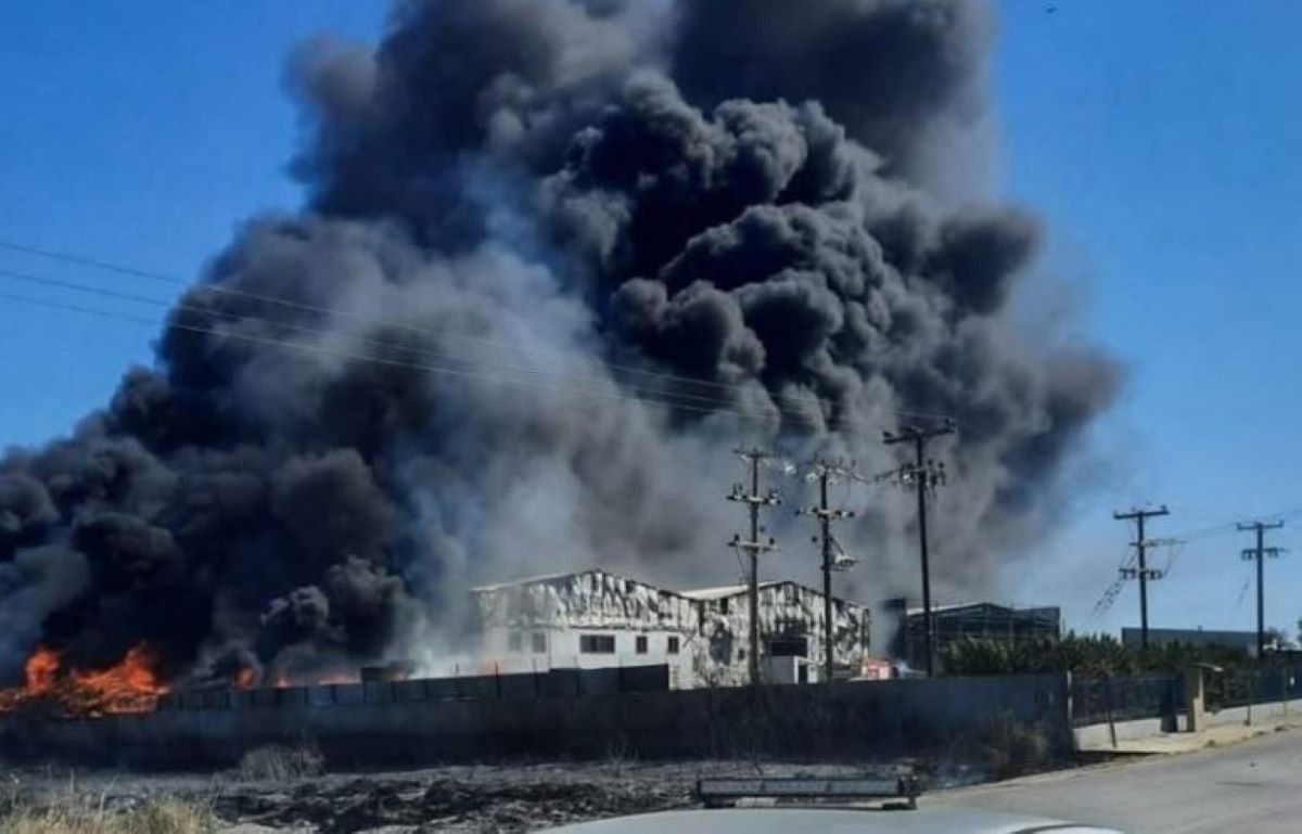 Ολοκληρωτική η καταστροφή από τη φωτιά στο εργοστάσιο στη Ριτσώνα
