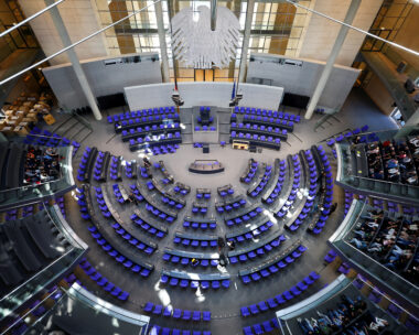 Η αίθουσα ολομέλειας της Bundestag του γερμανικού κοινοβουλίου, στο Βερολίνο