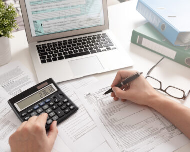 Accountant working with tax forms