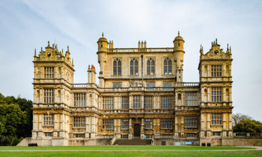The facade of Wollaton Hall in Nottingham, UK on the 18th April 2019