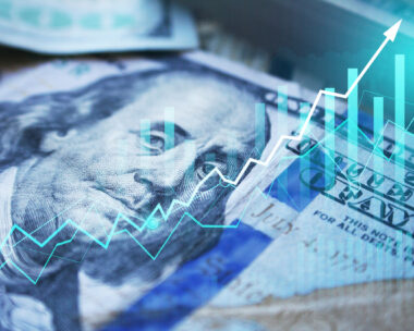 Trading graph and U.S. dollar