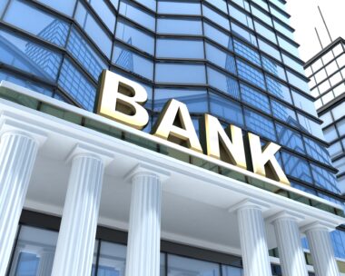 Building and bank sign