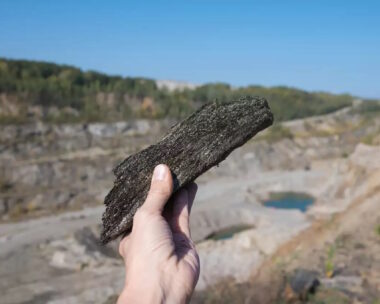 Mining Site Featuring Graphite Deposit, Mineral Production, and Natural Stone Surroundings