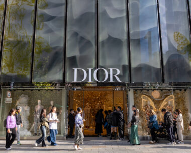 Tokyo, Japan - November 23, 2023 : People queue at the Christian Dior's shop at the Ginza shopping district in Tokyo, Japan.