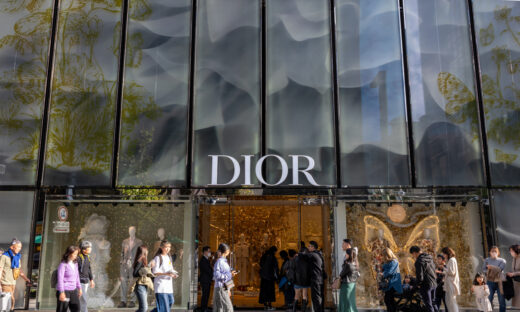 Tokyo, Japan - November 23, 2023 : People queue at the Christian Dior's shop at the Ginza shopping district in Tokyo, Japan.