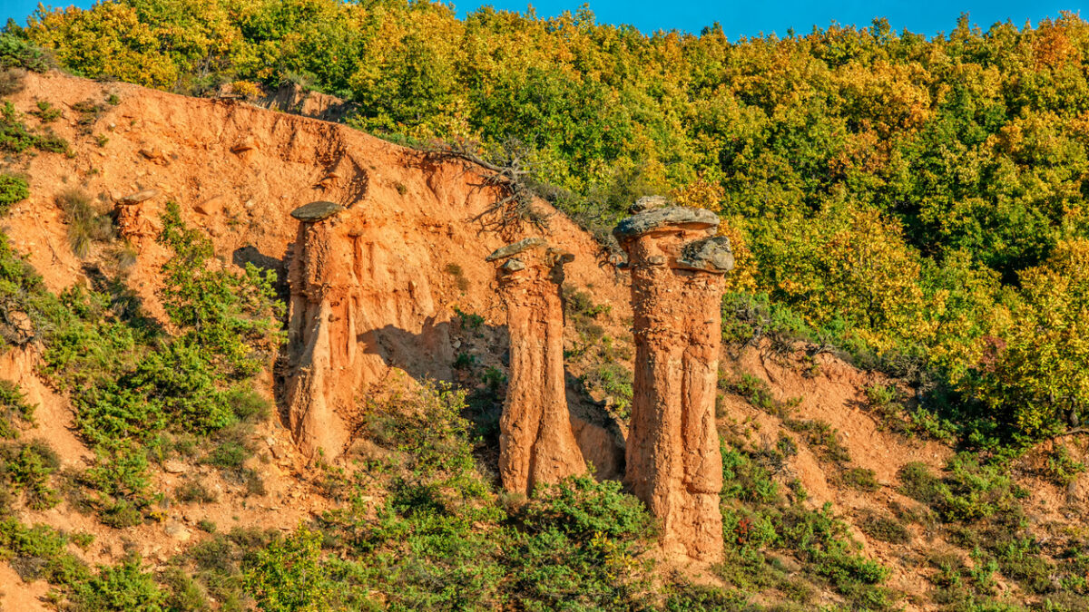Nochtaria and Boucharia geological formations in Kozani Geopark, Greece