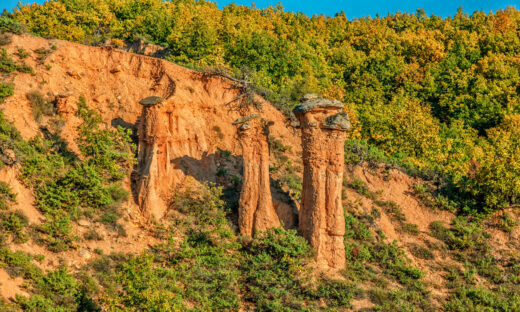 Nochtaria and Boucharia geological formations in Kozani Geopark, Greece