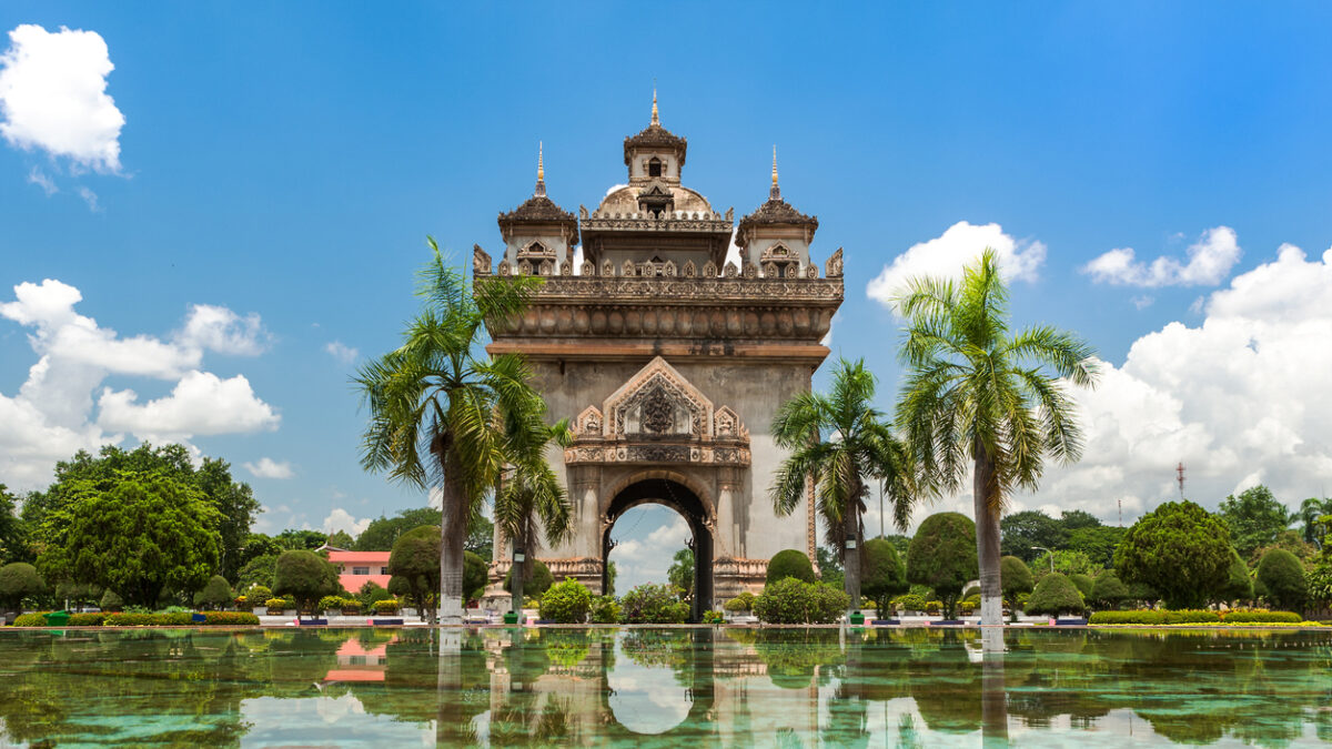 Patuxai Monument In Vientiane, travel destination and place of interest in Laos