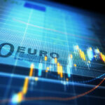 Financial Data Analysis Graph Over One Hundred Euro Bill
