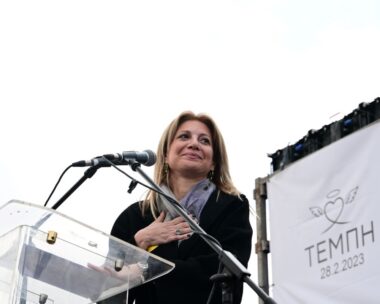 Η Μαρία Καρυστιανού σε εκδήλωση για τα Τέμπη