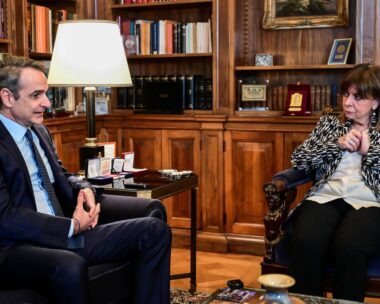 Ο Κυριάκος Μητσοτάκης με την Κατερίνα Σακελλαροπούλου