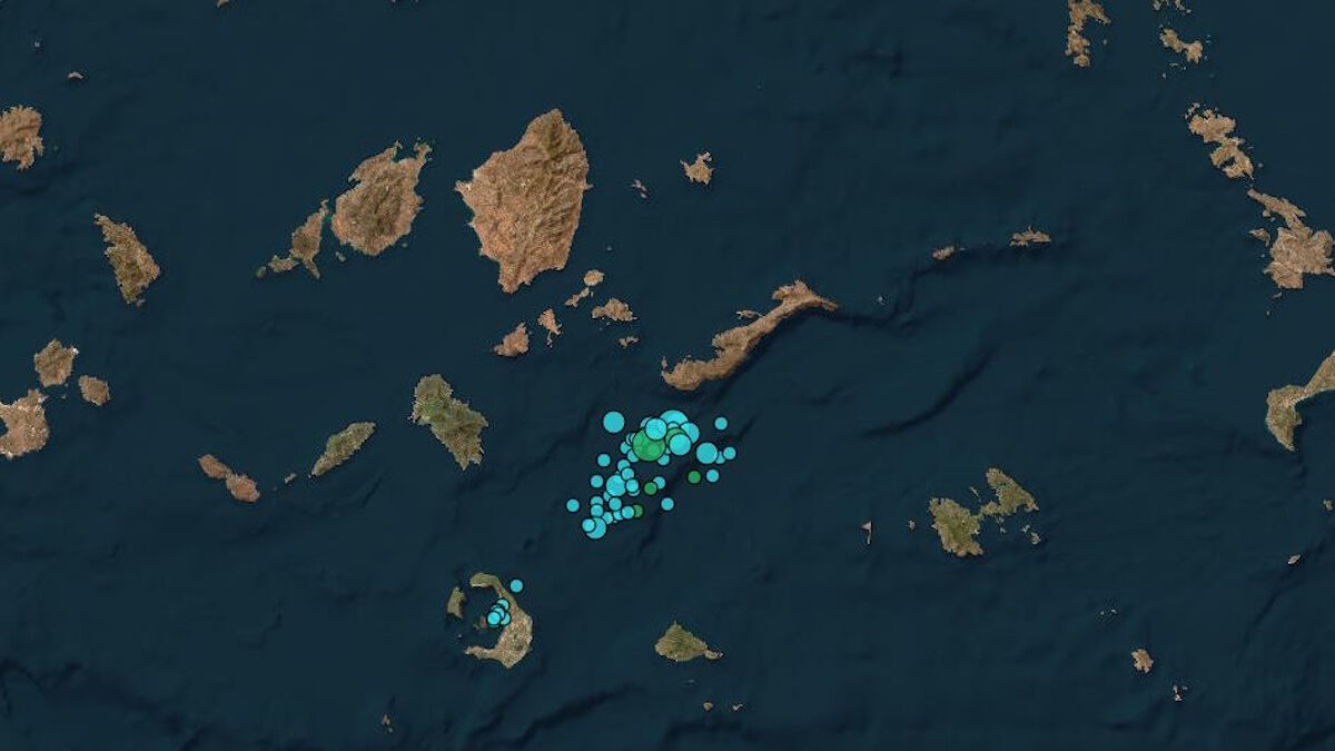 Ο χάρτης του Γεωδυναμικού Ινστιτούτου Αθηνών αποτυπώνει τους σεισμούς στην ευρύτερη περιοχή
