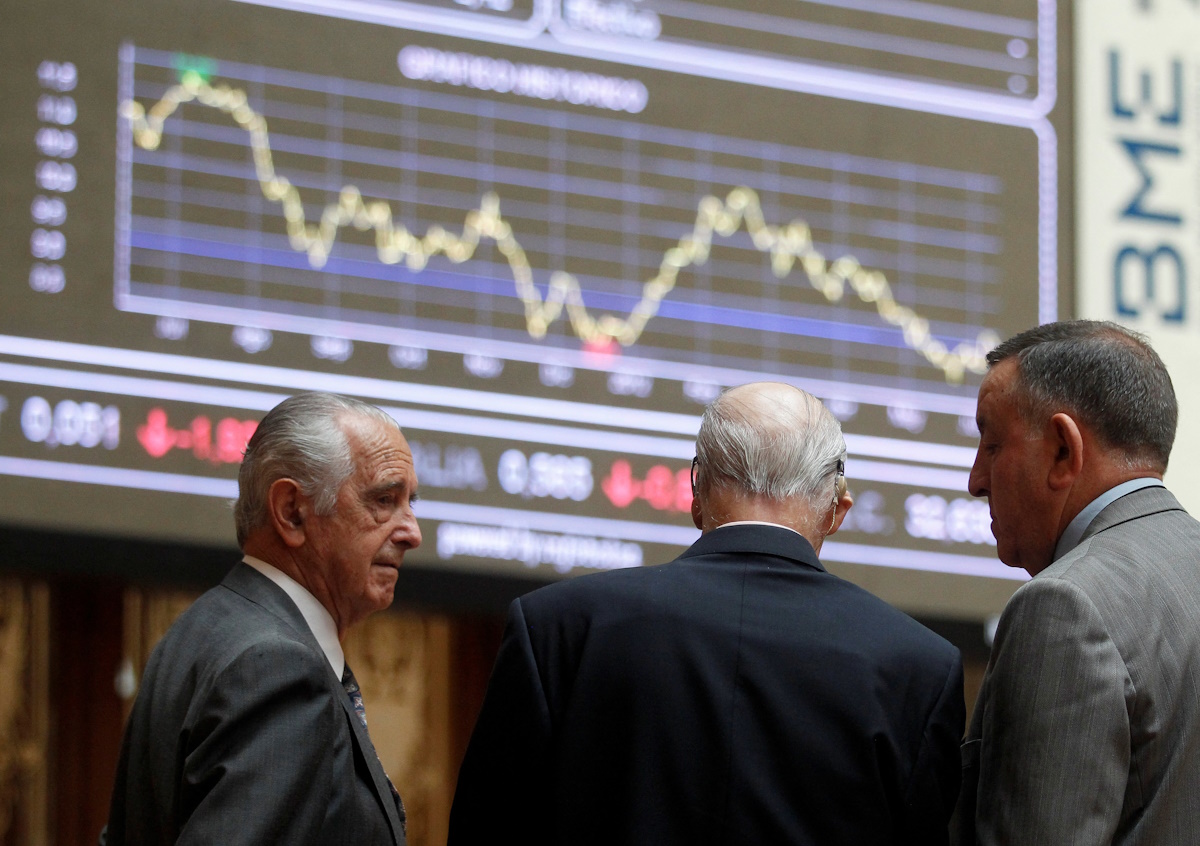 Traders στο χρηματιστήριο της Μαδρίτης