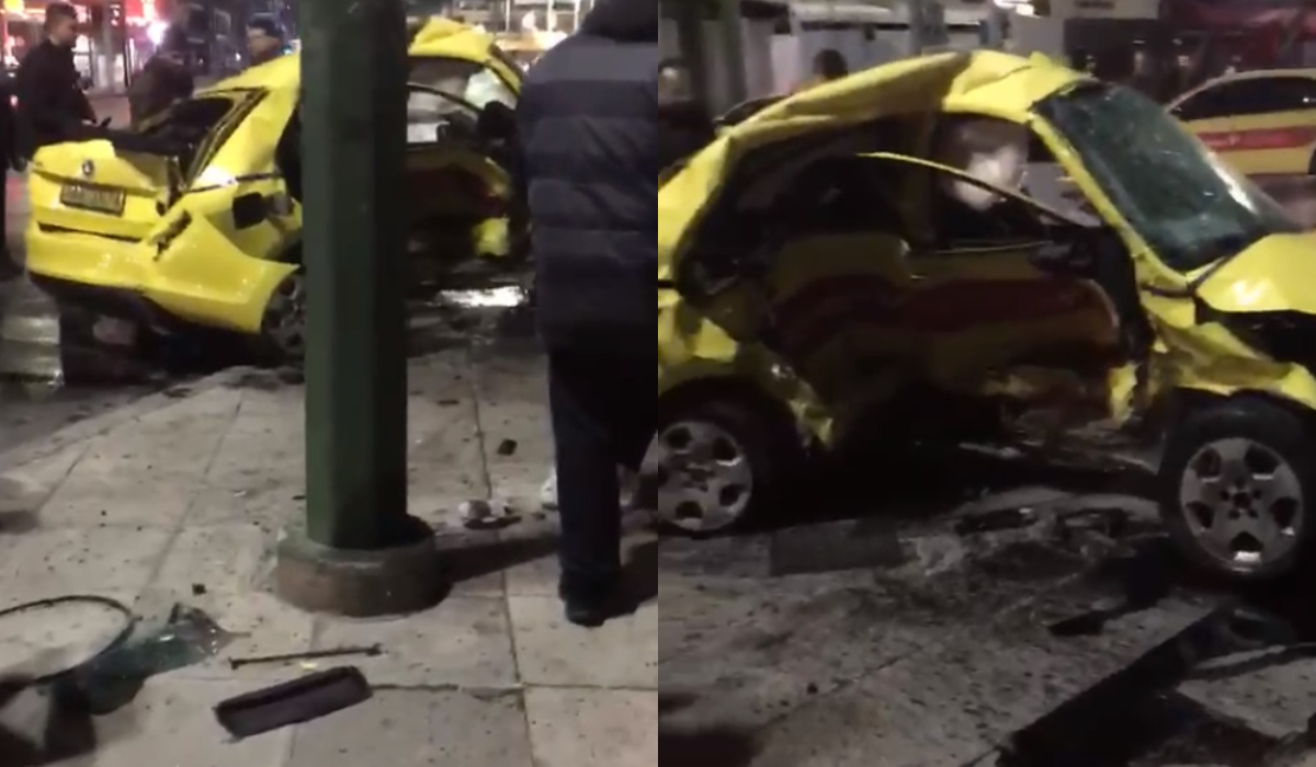Το ταξί λίγα λεπτά μετά το τροχαίο
