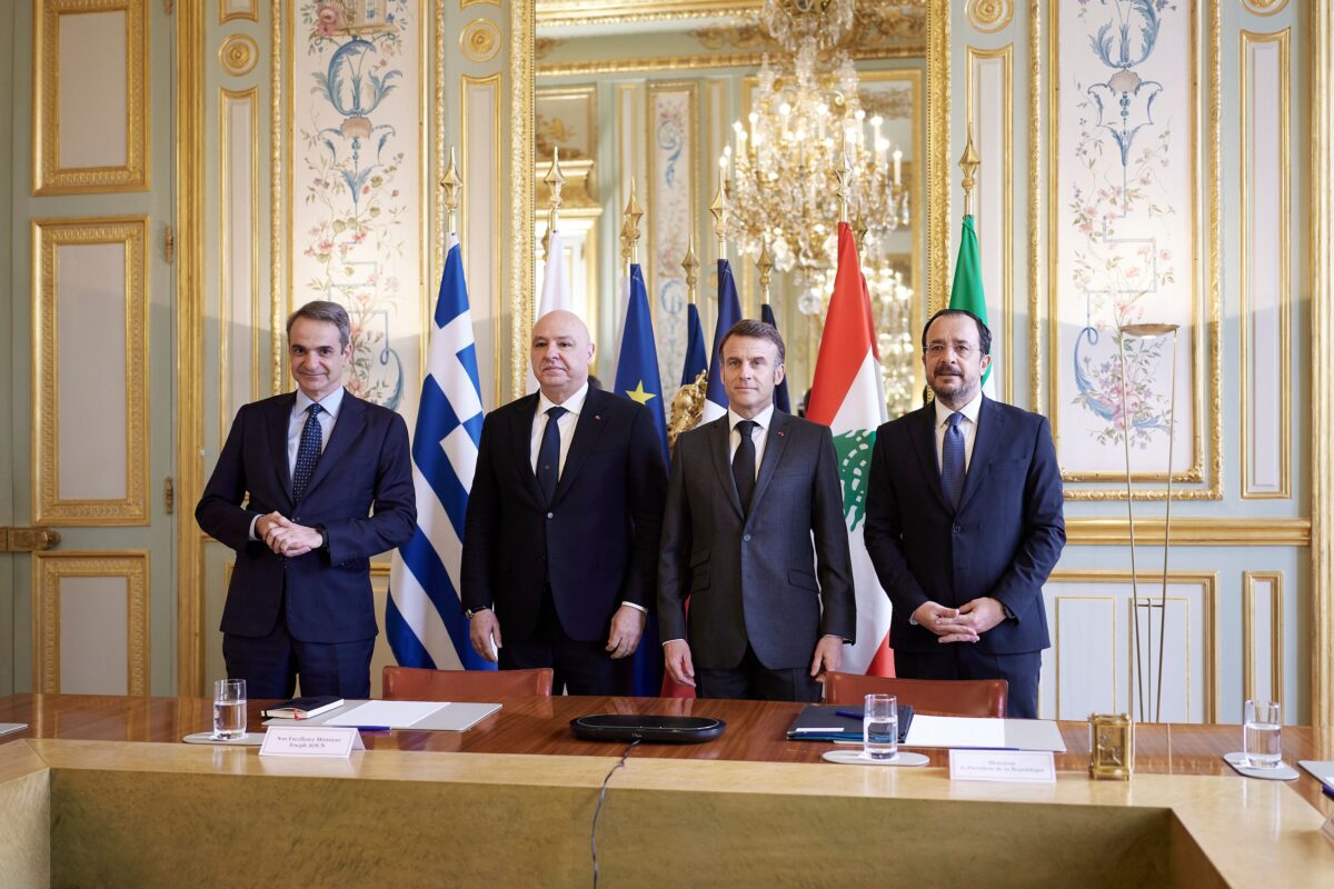 Οι ηγέτες Ελλάδας, Γαλλίας, Λιβάνου και Κύπρου