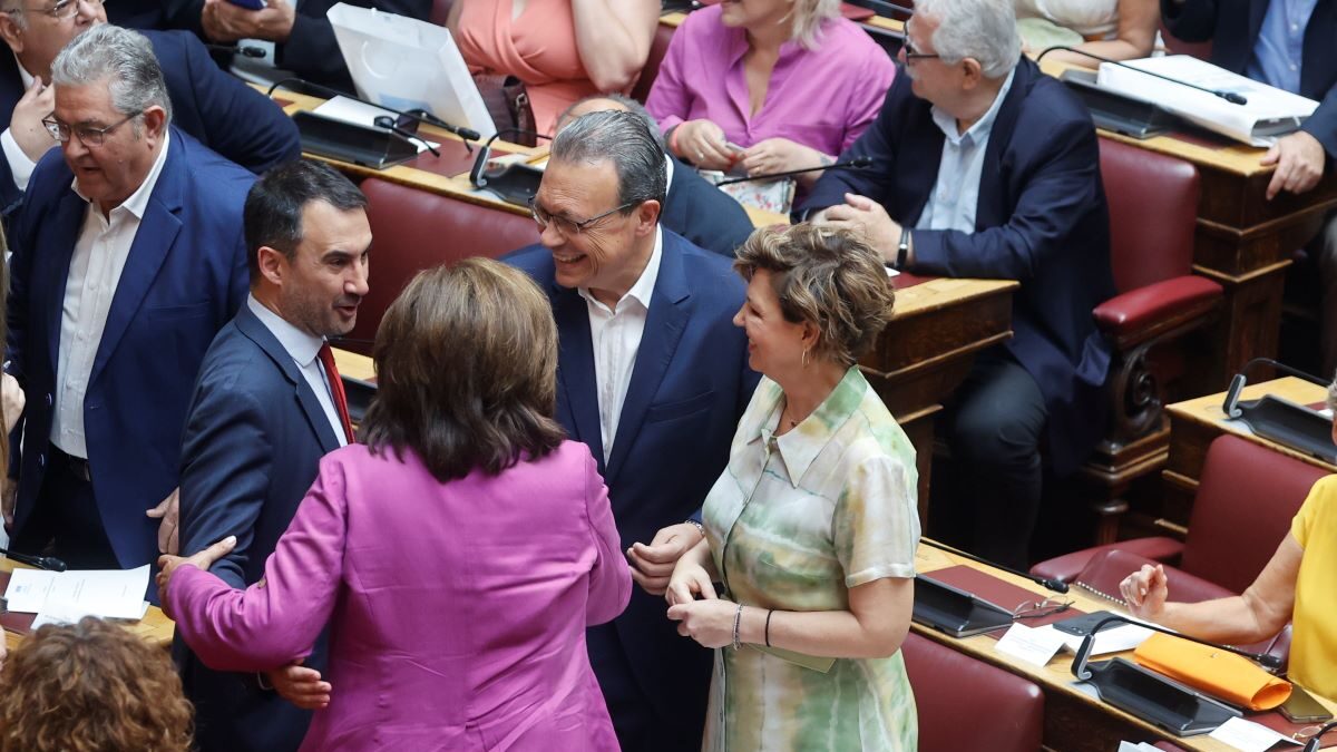 Ο Αλέξης Χαριτσης με τον Σωκράτη Φάμελλο και την Όλγα Γεροβασίλη