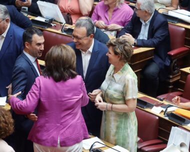 Ο Αλέξης Χαριτσης με τον Σωκράτη Φάμελλο και την Όλγα Γεροβασίλη