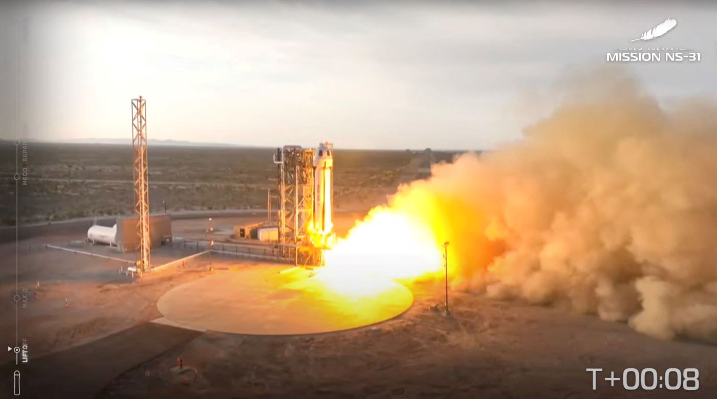 Η ιστορική στιγμή της εκτόξευσης του Blue Origin 