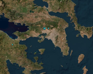 Χάρτης του Γεωδυναμικού Ινστιτούτου του Εθνικού Αστεροσκοπείου Αθηνών