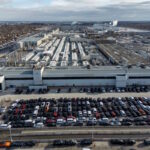 A drone view of Stellantis's Chrysler Windsor Assembly facility in Windsor
