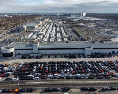 A drone view of Stellantis's Chrysler Windsor Assembly facility in Windsor