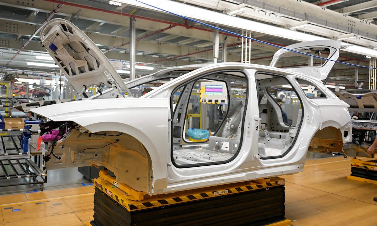 A general view of a production line in Volkswagen
