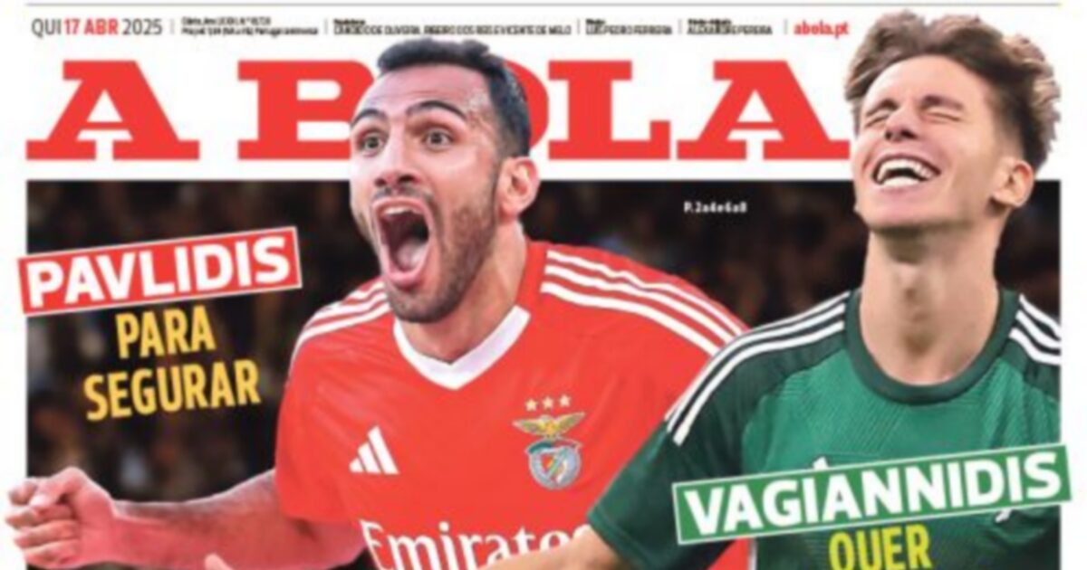 Vangelis Pavlidis and Giorgos Vagiannidis on the front page of the Portuguese “A Bola”