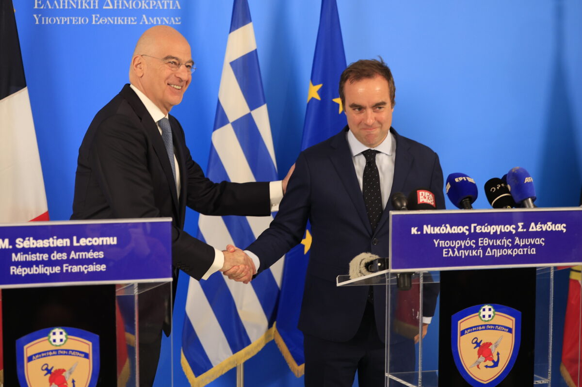 Συνάντηση του υπουργού Εθνικής Άμυνας, Νίκου Δένδια με τον Υπουργό Ενόπλων Δυνάμεων της Γαλλικής Δημοκρατίας, Sebastien Lecornu