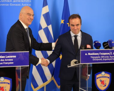 Συνάντηση του υπουργού Εθνικής Άμυνας, Νίκου Δένδια με τον Υπουργό Ενόπλων Δυνάμεων της Γαλλικής Δημοκρατίας, Sebastien Lecornu
